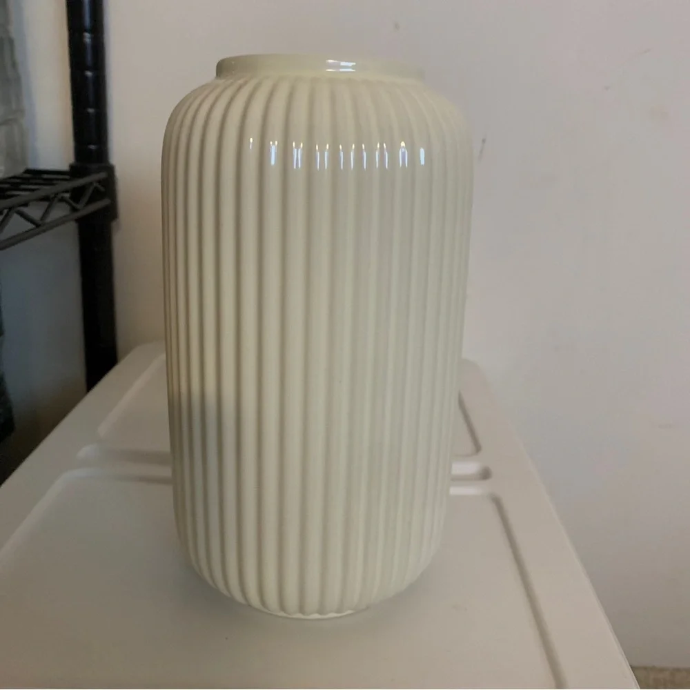 IKEA White Ceramic Vase STILREN Modern Minimalist Home Decor Centerpiece
